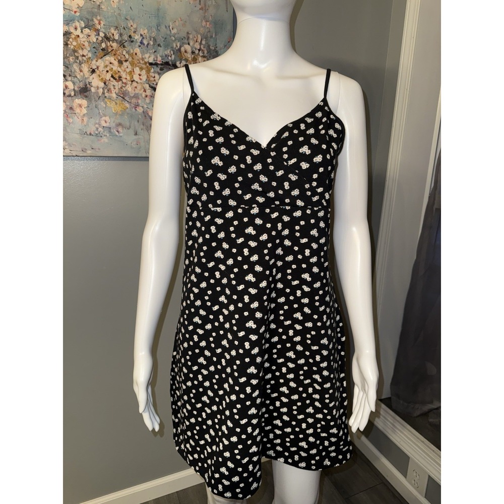 Seriously Soft Aeropostale Womens Size‎ L Black Floral Daisy Short Summer Dress
